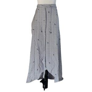 T.D.C. blue and white stripe eyelash wrap tie skirt